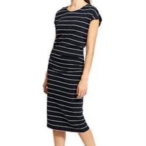 Athleta Midi BW Striped Dress Size M